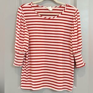BiBi Striped Red and White Blouse